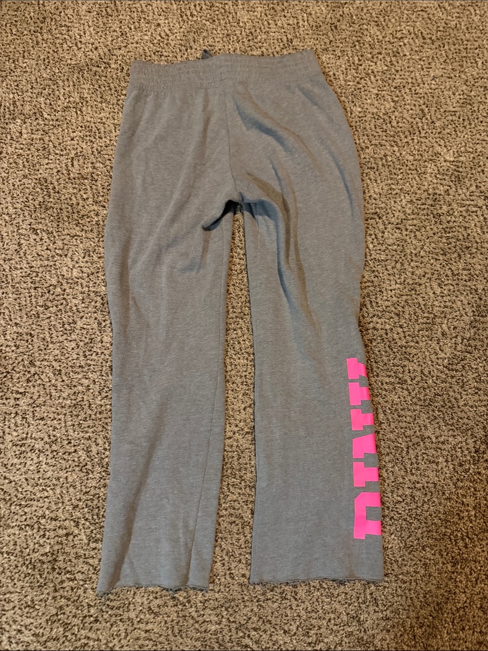 PINK Grey Crewneck Sweatshirt & Lounge Pants with Hot Pink Logo - Picture 7 of 7